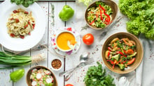 Table wifth vegan dish