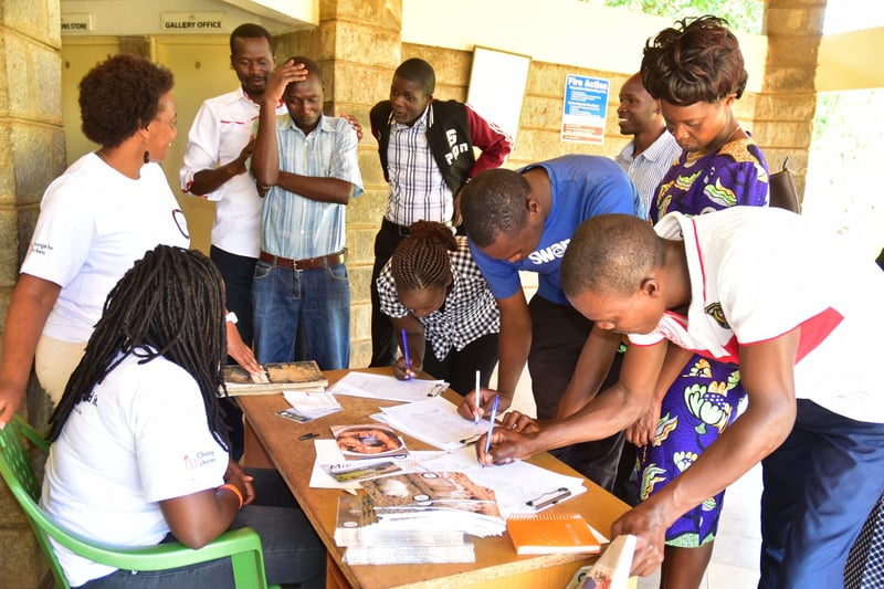 Volunteers at one of the external public activities.